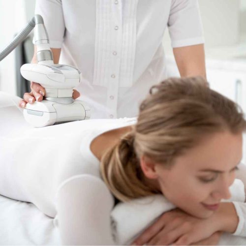 Young Woman Receiving Relaxing Lipo Massage At Spa | Manhattan Laser Spa in NYC